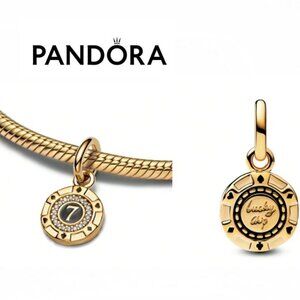 NEW Gold Lucky 7 Chip Pendant Charm For Bracelet or Chain
